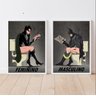 Kit 2 Quadros Identificarores de Banheiro Masculino feminino 24x18cm - com Vidro:madeira Branca - 1