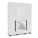 Ver imagem 2 de Roupeiro Solteiro Madri 4 Portas com Espelho 161x214cm Branco 250828
