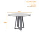 Ver imagem 3 de Mesa De Jantar Para 4 Lugares Tampo Redondo Com Vidro 1,20m Vitoria Cor Ypê Off White New Ceval 2310