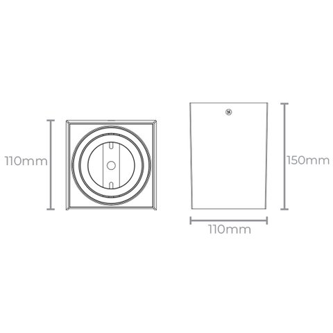 Spot de Sobrepor Taschibra Look Par 20 E27 Quadrado Bivolt Branco