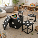 Ver imagem 4 de Puff 5 x1 Design Moderno Ddo em Aço Corino Preto Versátil