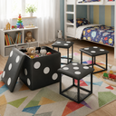 Ver imagem 2 de Puff 5 x1 Design Moderno Ddo em Aço Corino Preto Versátil