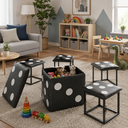 Ver imagem 6 de Puff 5 x1 Design Moderno Ddo em Aço Corino Preto Versátil