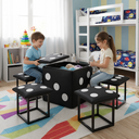 Ver mais imagens de Puff 5 x1 Design Moderno Ddo em Aço Corino Preto Versátil