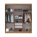 Ver imagem 4 de Guarda Roupa Casal com Espelho 6 Portas 2 Gavetas Lyon Yescasa Cinamomo/Off White