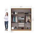 Ver imagem 5 de Guarda Roupa Casal com Espelho 6 Portas 2 Gavetas Lyon Yescasa Cinamomo/Off White