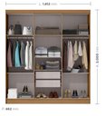 Ver imagem 3 de Guarda Roupa Casal com Espelho 6 Portas 2 Gavetas Lyon Yescasa Cinamomo/Off White
