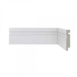 Rodapé de Poliestireno 7cm x 16mm x 2,40m Frisado Moderna 456 Santa Luzia - 1