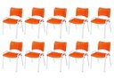 Ver imagem 2 de Cadeira Iso Base Branco Igreja, Escola, Escritório - Laranja Kit 10 Peças
