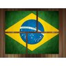 Quadro Bandeira Do Brasil Mosaico 4 Peças Com Moldura - 1
