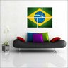 Quadro Bandeira Do Brasil Mosaico 4 Peças Com Moldura - 5