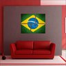 Quadro Bandeira Do Brasil Mosaico 4 Peças Com Moldura - 3