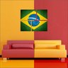Quadro Bandeira Do Brasil Mosaico 4 Peças Com Moldura - 2