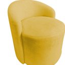 Ver imagem 5 de Poltrona Decorativa Yara Orgânica Couro Amarelo
