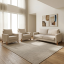 Ver imagem 1 de Conjunto Sofá 02 Lugares Living Topázio e Duas Poltronas Tecido Linho Cru 2,00m