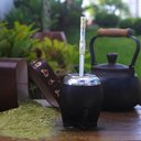 Ver mais imagens de Kit Bomba Chimarrão Inox e Ouro 18k e Cuia de Chimarrão Porongo Tererê