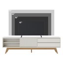 Ver imagem 2 de Rack Bancada Veneza com Portas Deslizantes e 02 Gavetas Off White Matte - Colibri