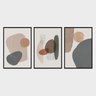 Quadros Decorativos Geométrico Abstrato Terracota Formas Mosaico Efeito Textura Neutra Cinza Bege -  - 1