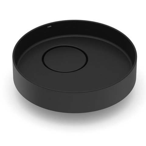 Cuba de Apoio Redonda sem Mesa 395cm Design D4 Celite Preto/Matte Black