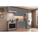 Ver imagem 1 de Cozinha Modulada Carraro Bella 4 Peças (3aéreos+1balcão) C4p171 Nogal/cinza-carraro