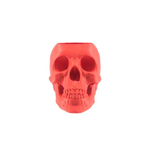Caveira - Vaso Cactos ou Suculentas:vermelho