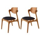 Ver imagem 1 de Conjunto com 2 Cadeiras em Madeira Celeste Gold Preto/Imbuia Marrom