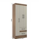 Ver imagem 4 de Quarto Infantil com Cômoda 10 Gavetas e Guarda-Roupa 3 Portas e 2 Gavetas Ninho Marrom/Castanho/Off White