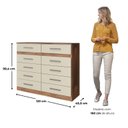 Ver imagem 3 de Quarto Infantil com Cômoda 10 Gavetas e Guarda-Roupa 3 Portas e 2 Gavetas Ninho Marrom/Castanho/Off White