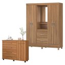 Ver imagem 1 de Cômoda Flora e Guarda Roupa Casal Lord Amêndola Touch - Demóbile