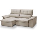 Ver imagem 1 de Sofá 3 Lugares Retrátil Reclinável para Sala 230cm Giotto F04 Veludo Bege - Lyam Decor