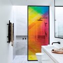 Ver imagem 1 de Adesivo Para Vidro Box Banheiro Jateado Decorado Prisma Prova D'Agua - 0,60 x 2,00m