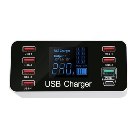 Estação de Carregamento USB Ultra Rápido Porta QC3.0 40W