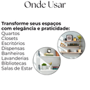 Ver mais imagens de 6 Suportes de Parede Formato Trapézio para Prateleira Estilo Moderno Aço Alta Resistência Preto