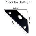 Ver imagem 3 de 6 Suportes de Parede Formato Trapézio para Prateleira Estilo Moderno Aço Alta Resistência Preto