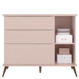 Cômoda Infantil Retro Alice com Porta Rosa Acetinado - Phoenix Baby - 4