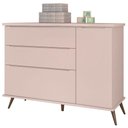 Ver imagem 1 de Cômoda Infantil Retro Alice com Porta Rosa Acetinado - Phoenix Baby