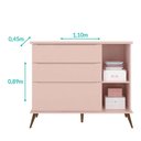 Ver imagem 3 de Cômoda Infantil Retro Alice com Porta Rosa Acetinado - Phoenix Baby