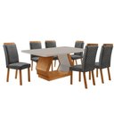 Ver imagem 1 de Mesa de Jantar Alvorada 180cm Tampo MDF Vidro Canto Copo com 6 Cadeiras Lorena Moderna Mobília