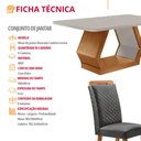 Ver imagem 2 de Mesa de Jantar Alvorada 180cm Tampo MDF Vidro Canto Copo com 6 Cadeiras Lorena Moderna Mobília