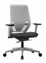 Ver imagem 1 de Cadeira Escritório Presidente Giratória Easyflex Rhodes Encosto Branco Braço Boss Poliéster Preto