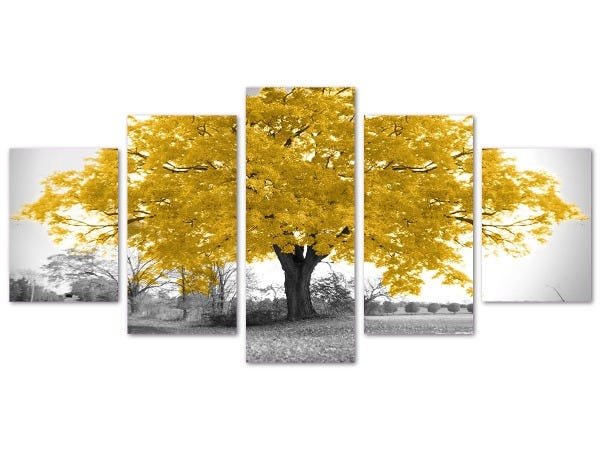 Quadro Decorativo Árvore da Vida - Amarela
