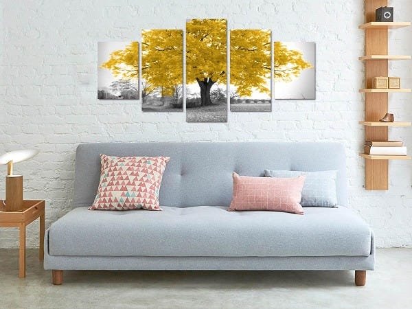 Quadro Decorativo Árvore da Vida - Amarela - 2