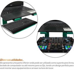 Suporte Para Notebook Laptop Stand Dj Em Aço Macbook Verde - 5