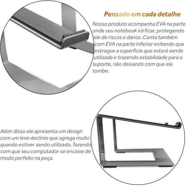 Suporte Para Notebook Laptop Stand Dj Em Aço Macbook Prata - 5