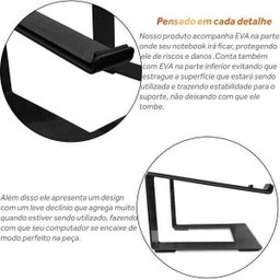 Suporte Para Notebook Laptop Stand Dj Em Aço Macbook Preto - 5