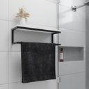 Ver imagem 1 de Toalheiro para Banheiro Estilo Industrial Ita - Preto e Prateleira Branca