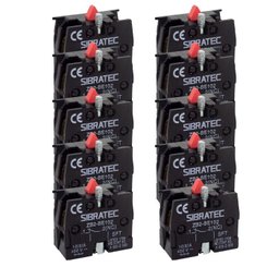 Kit 10 Bloco Contato Zb2 Be 102 1nf Vermelho Lukma - 1