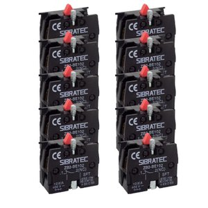 Kit 10 Bloco Contato Zb2 Be 102 1nf Vermelho Lukma