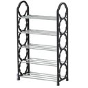 Ver imagem 2 de Sapateira Organizador Vertical Multiuso Grande 5 Prateleiras 10 Pares Closet Sala Lavanderia Preto