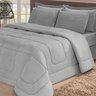 Kit Edredom Confort Casa Dona Dupla Face Casal Queen 6 Pçs Com Lençol Cinza - 2
